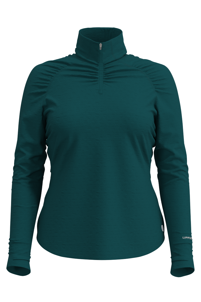 Women's Arabella Quarter Zip | Transformative Teal Diamond Jacquard Diamond Jacquard