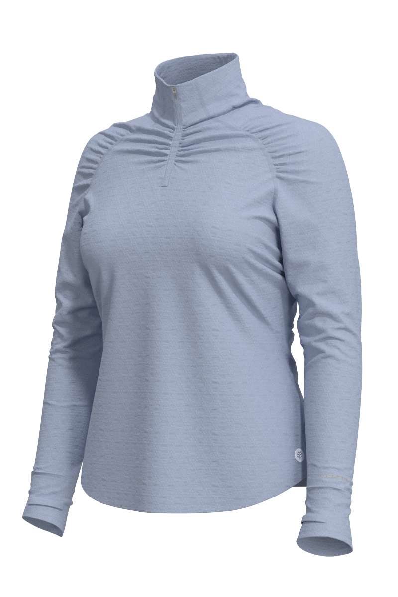 Women's Arabella Quarter Zip | Periwinkle Diamond Jacquard