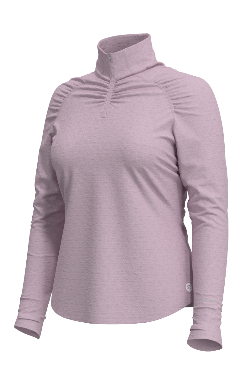 Women's Arabella Quarter Zip | Powder Diamond Jacquard Diamond Jacquard