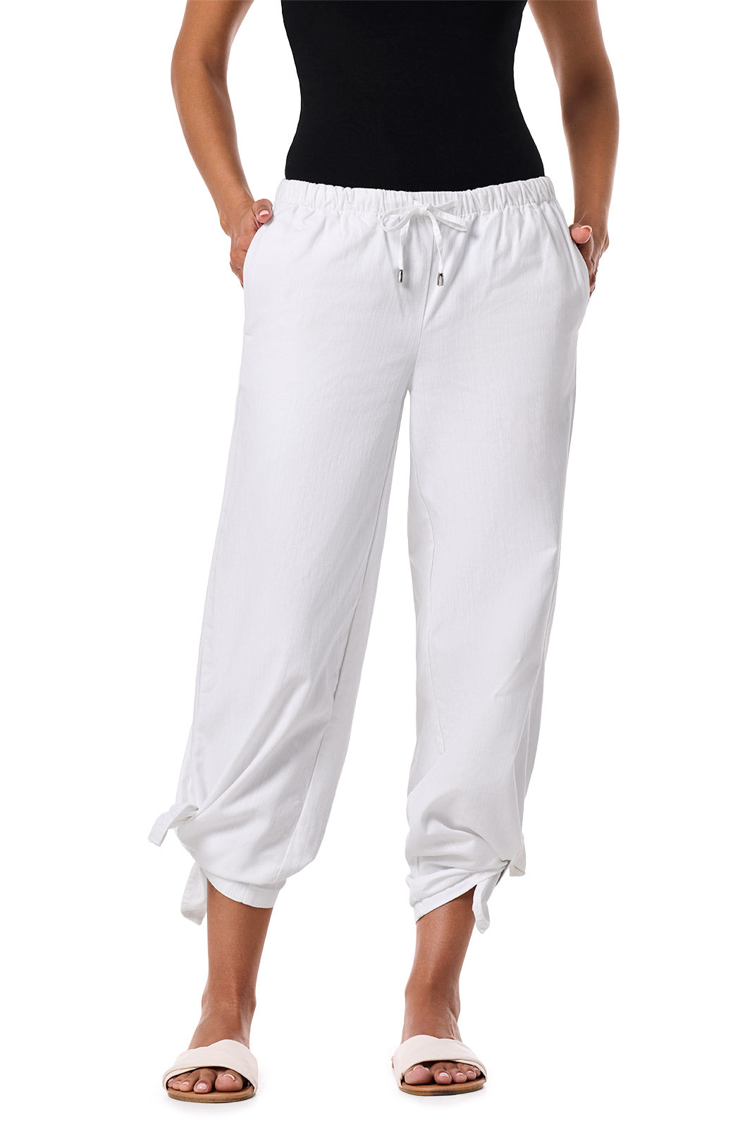 Women's Enclave Wide Leg Pants | White Chambray