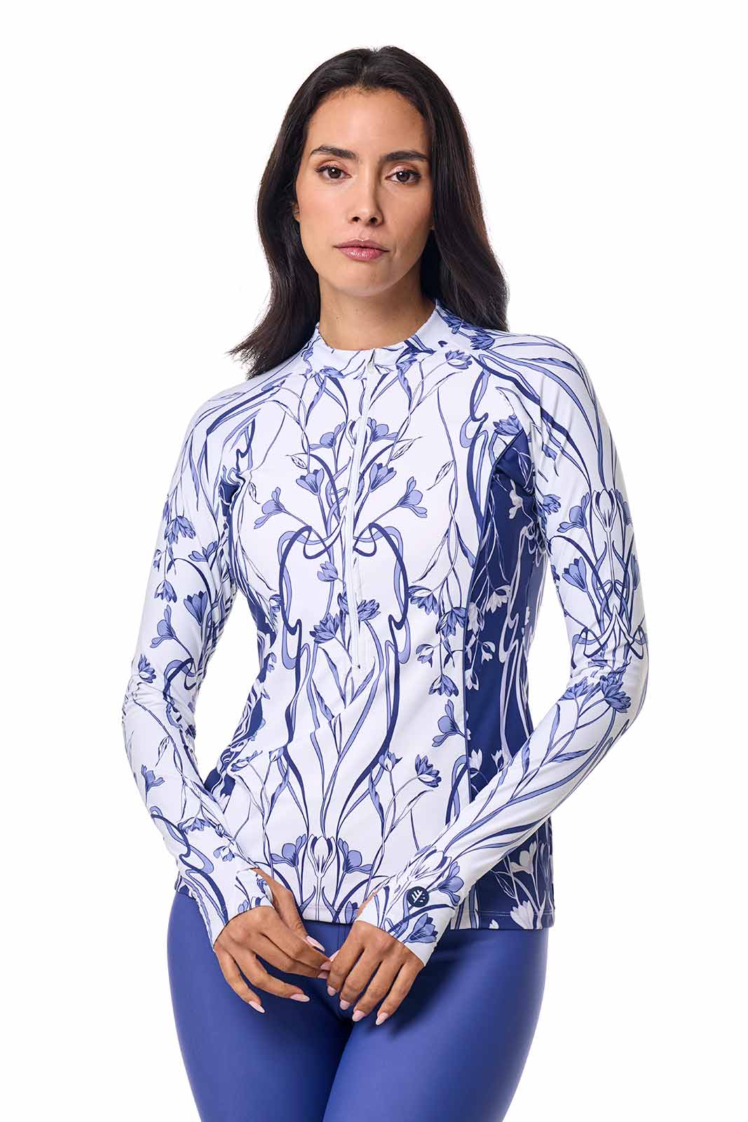 Women's Escalante Zip Rash Guard | Future Dusk Colorblock