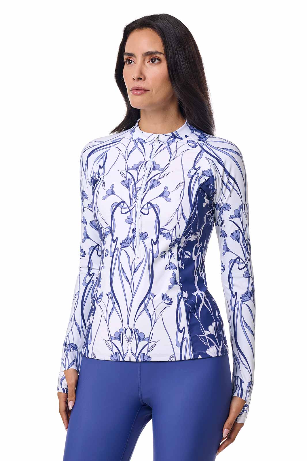 Women's Escalante Zip Rash Guard | Future Dusk Colorblock