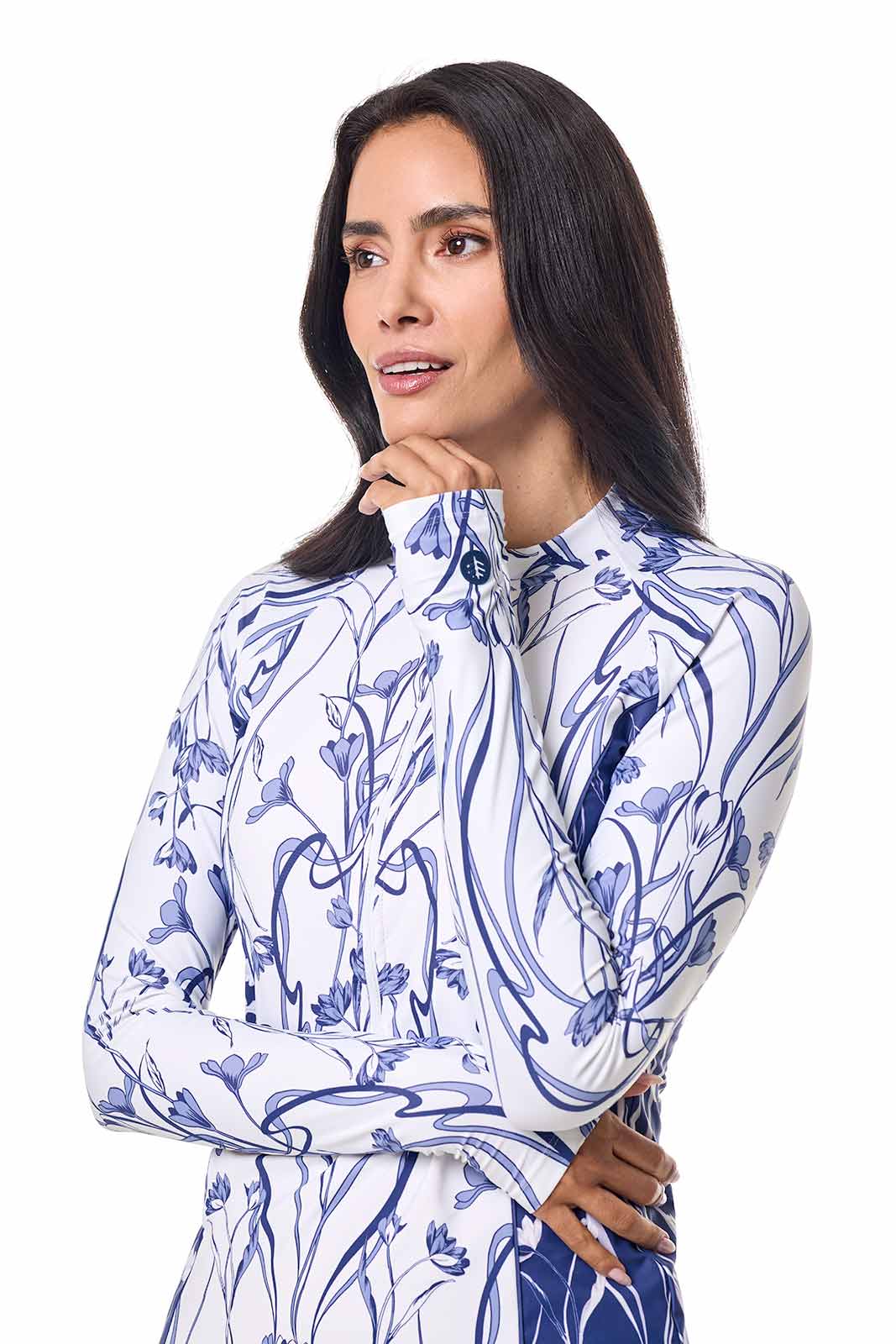 Women's Escalante Zip Rash Guard | Future Dusk Colorblock