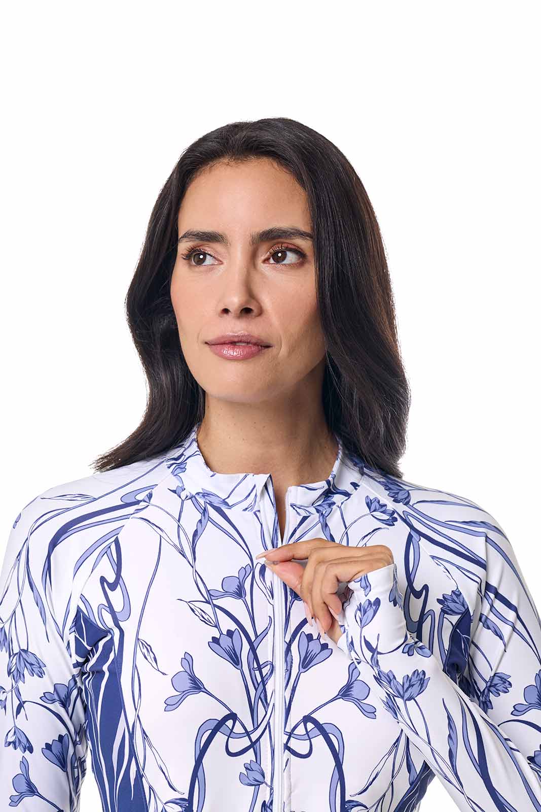 Women's Escalante Zip Rash Guard | Future Dusk Colorblock