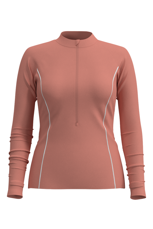 Women's Escalante Zip Rash Guard | Soft Blush