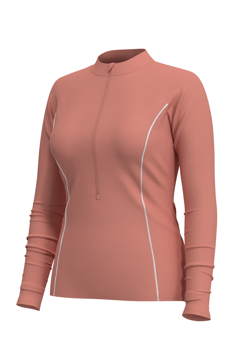 Women's Escalante Zip Rash Guard | Soft Blush
