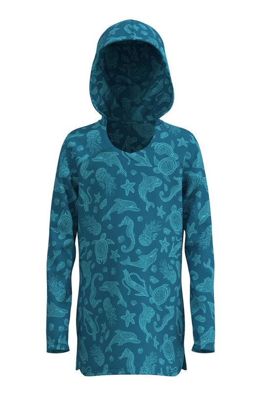 Kid's Seacoast Swim Cover-Up Dress | Blue Jay Ocean Animals