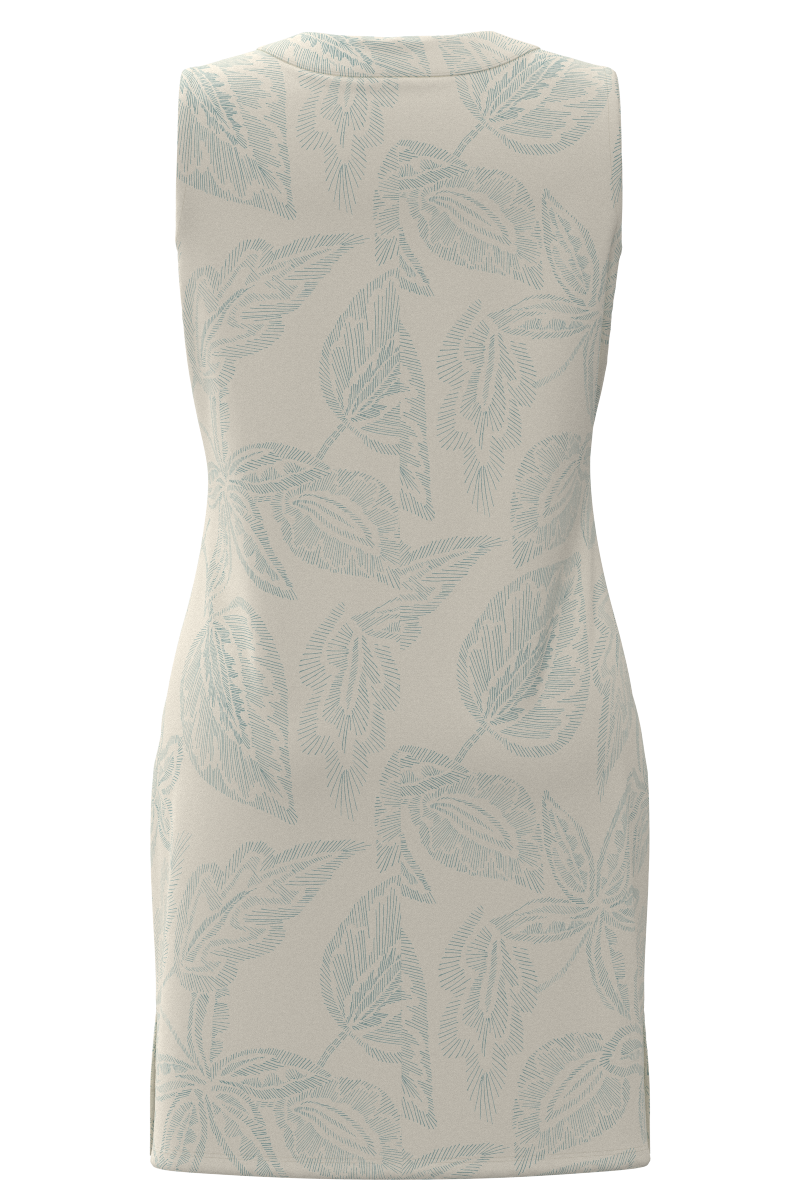 Women's Oceanside Tank Dress | Vanilla Embroidered Leaves