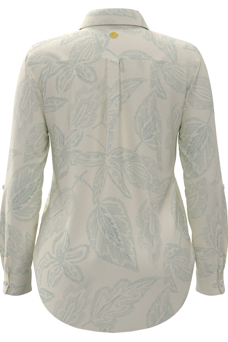 Women's Hepburn Shirt | Vanilla Embroidered Leaves