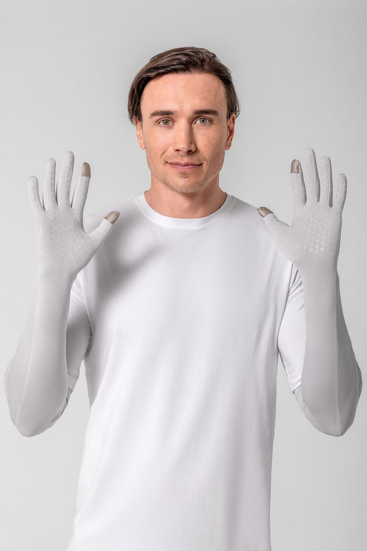 Unisex Culebra UV Long Gloves | Sleek Grey