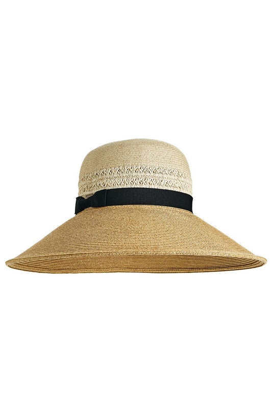 Women's Shannon Wide Brim Beach Hat | Natural Color block