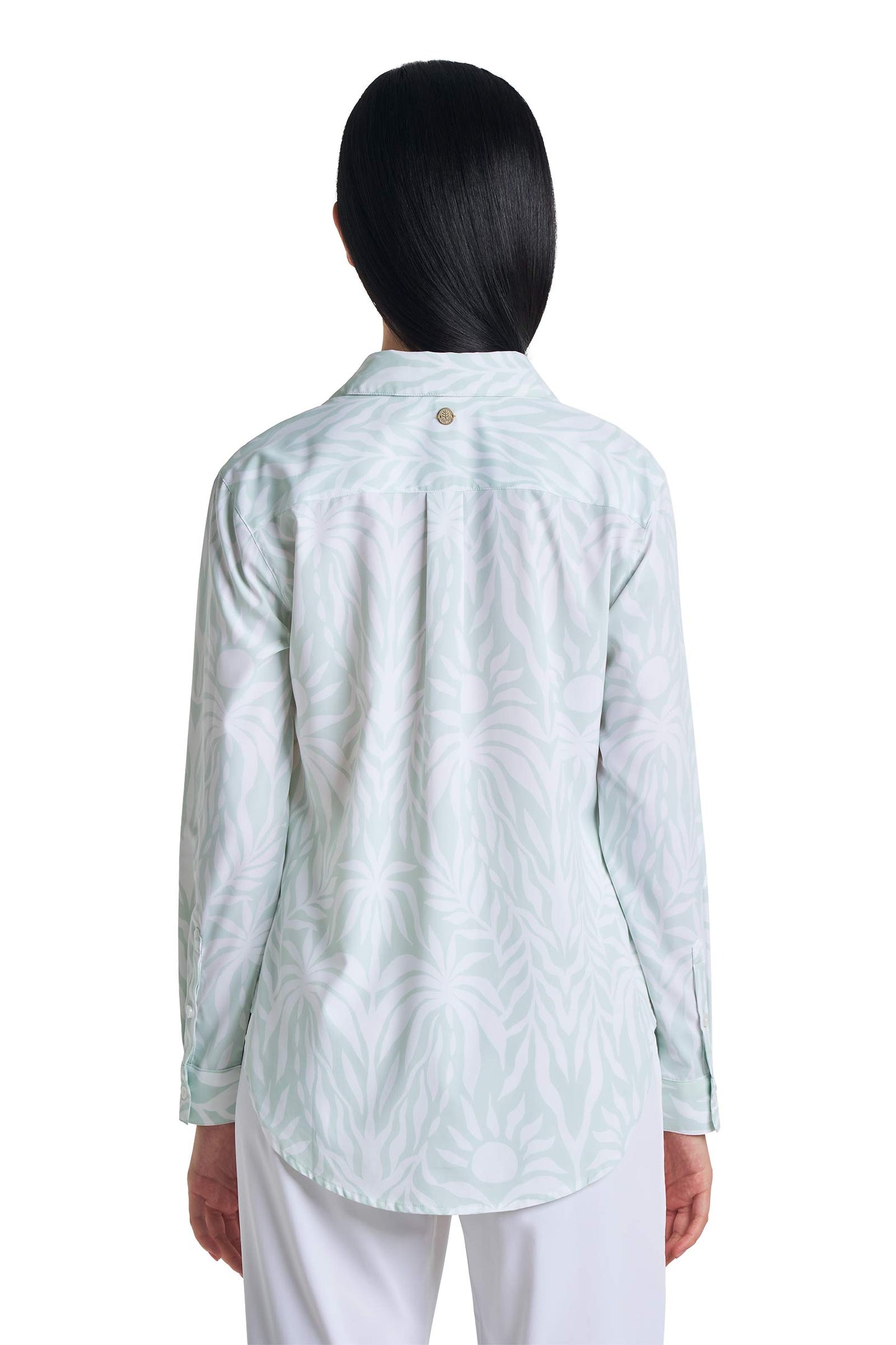 Women's Rhodes Shirt | Misty Aqua American Palm