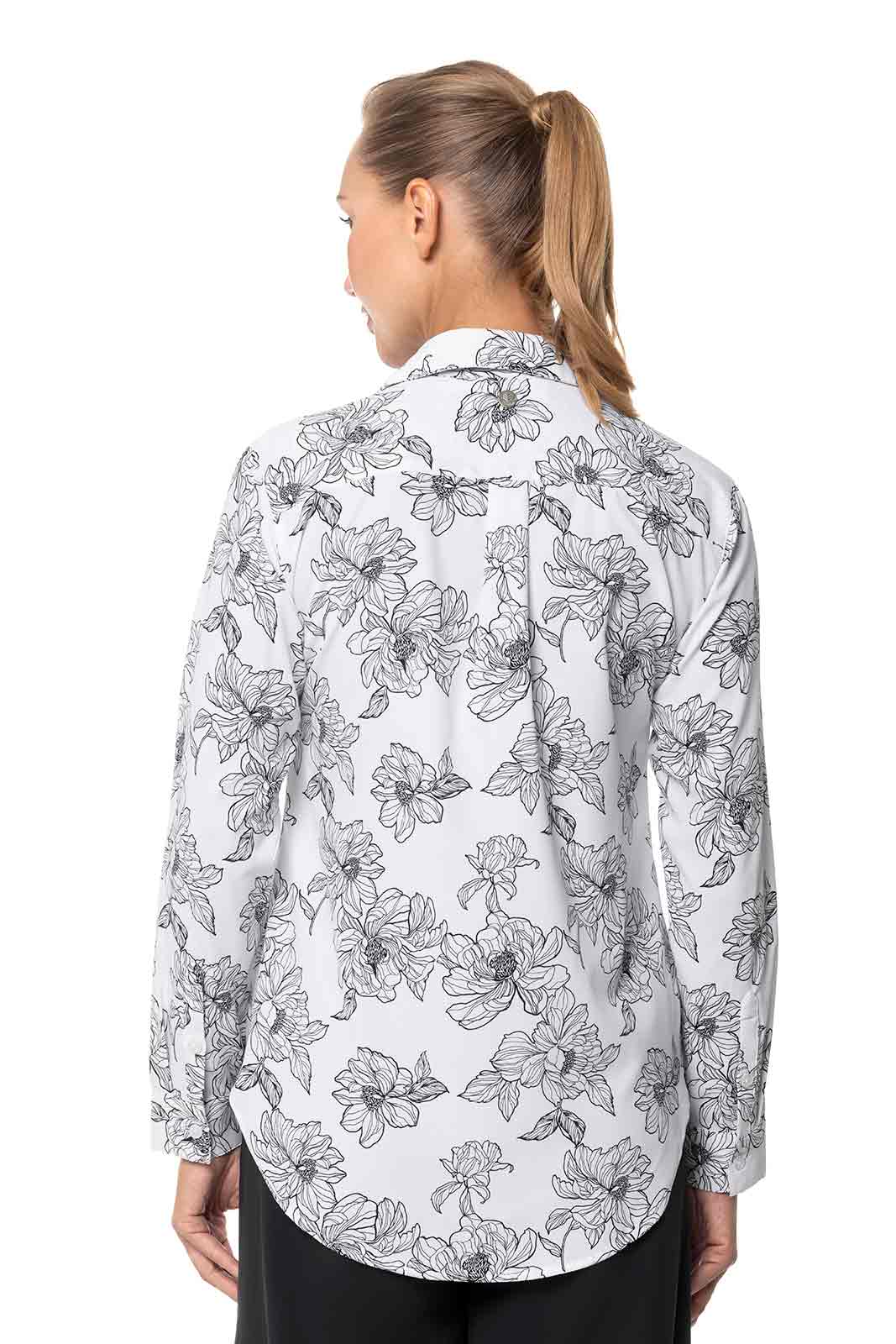 Women's Rhodes Shirt | White/Black Perfect Peony