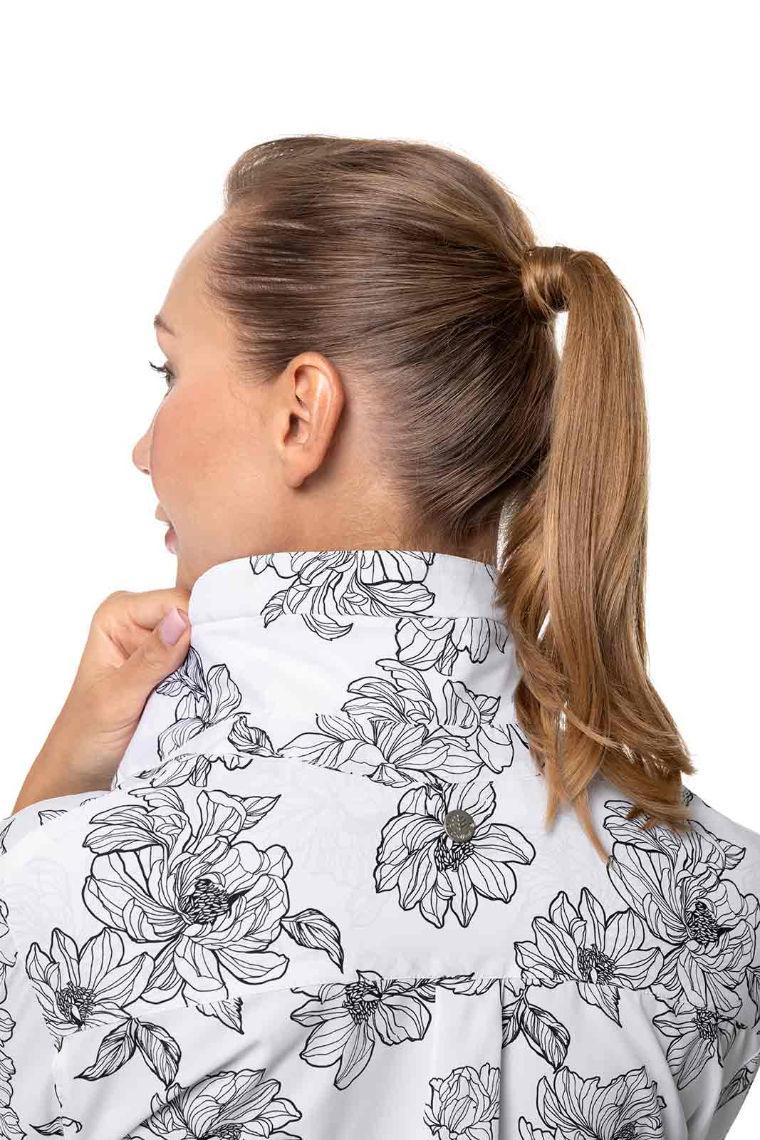 Women's Rhodes Shirt | White/Black Perfect Peony