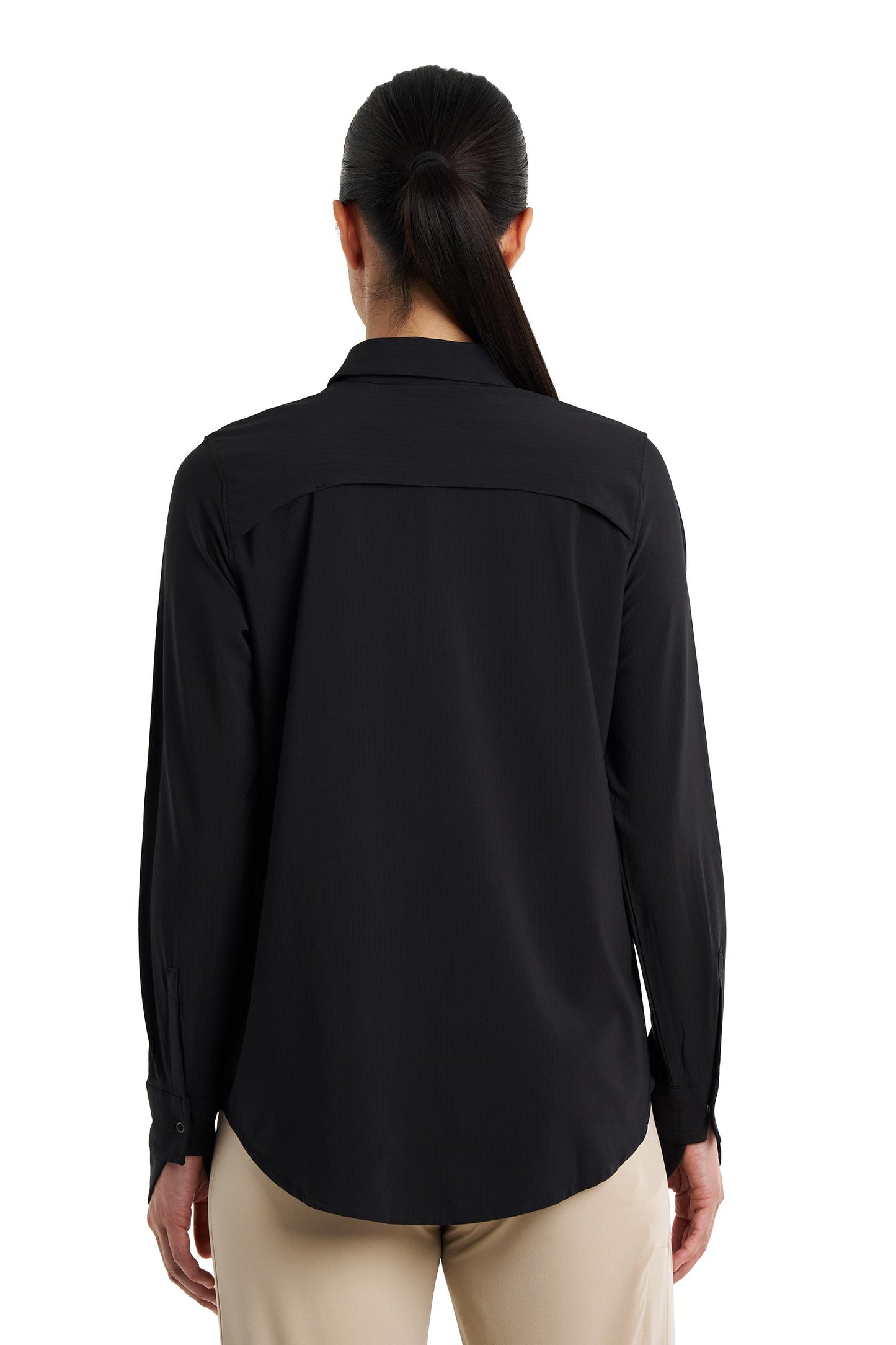 Women's Amara Smart Shirt | Black Shadow Stripe