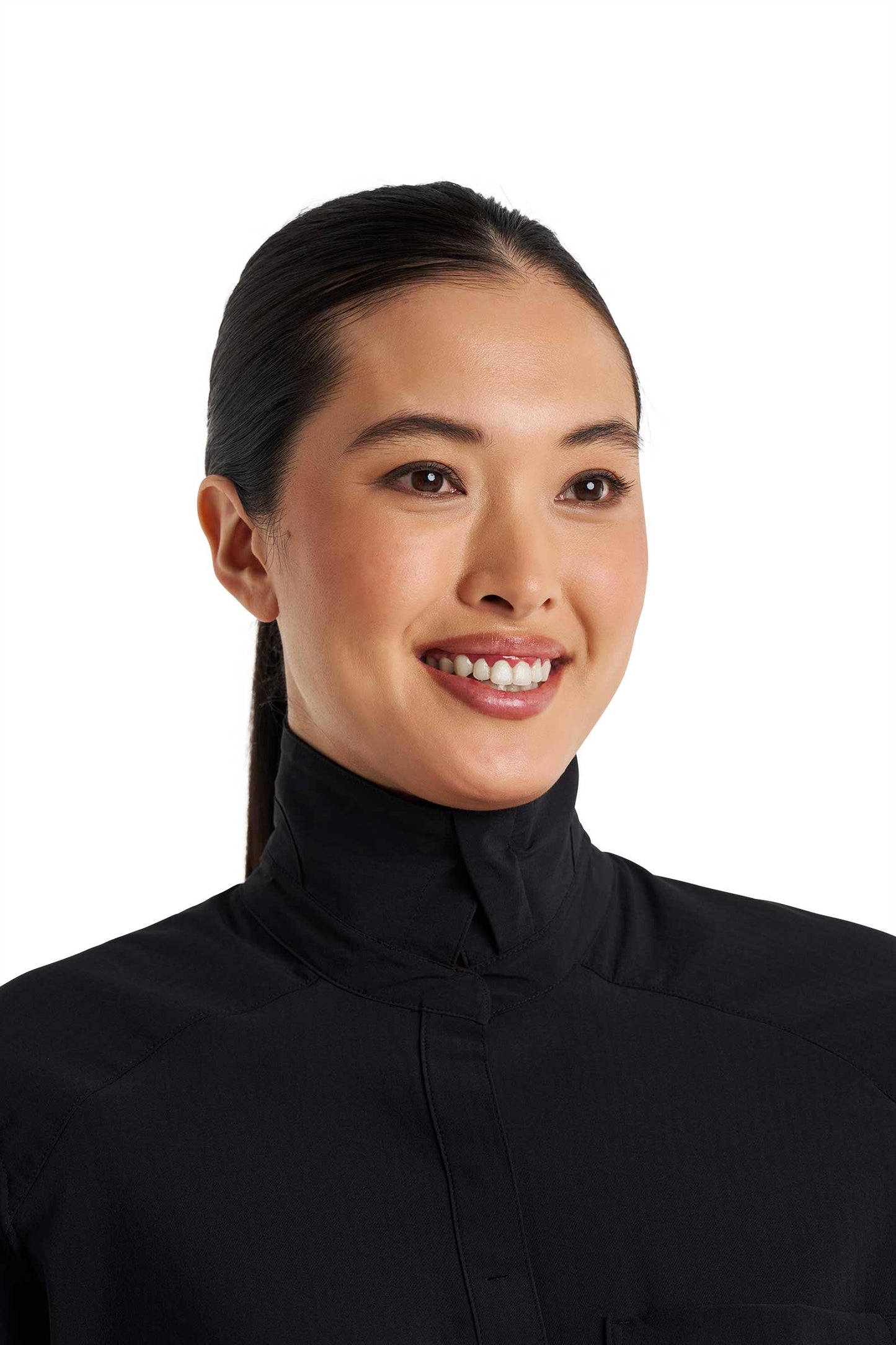 Women's Amara Smart Shirt | Black Shadow Stripe