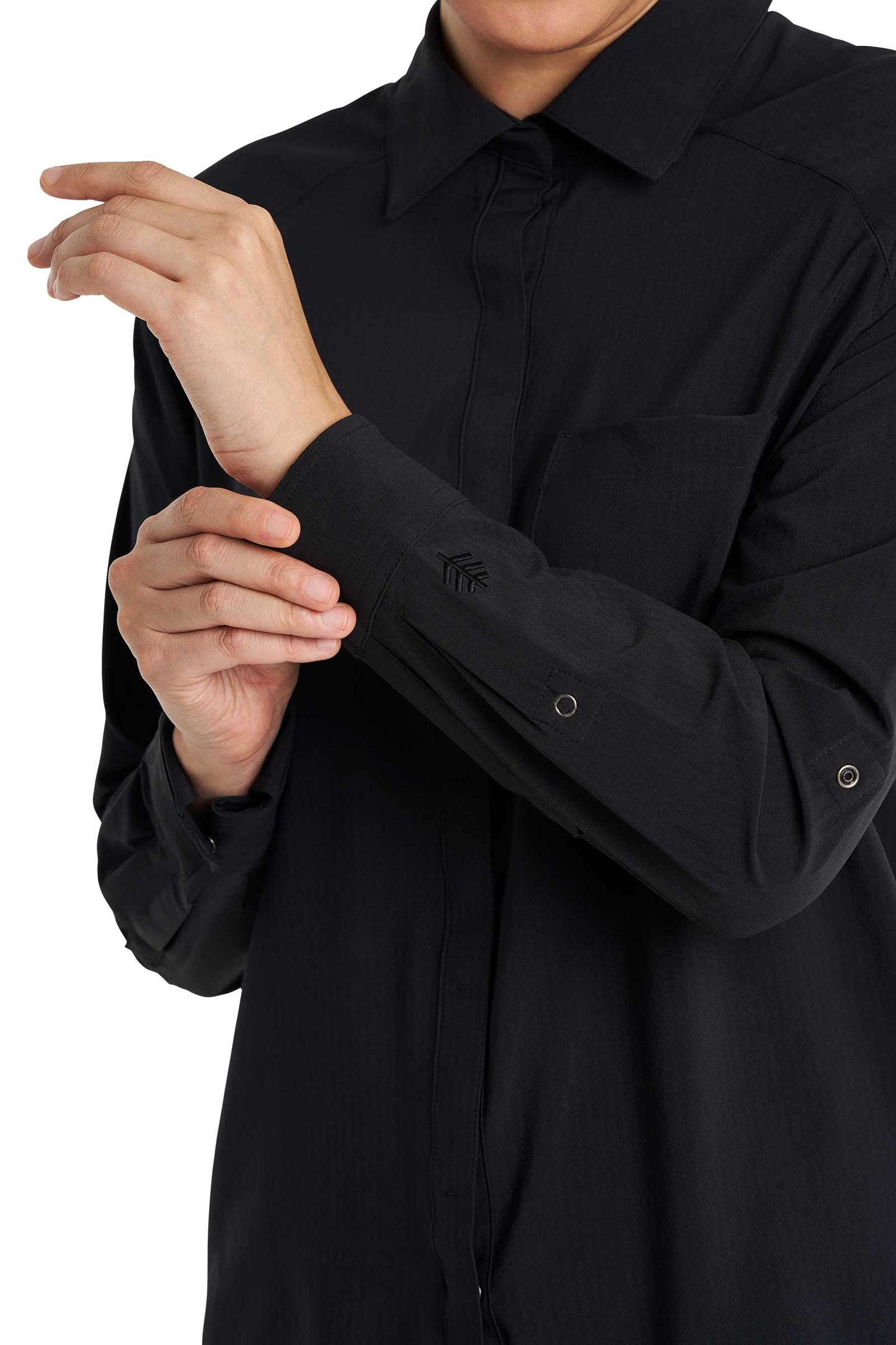 Women's Amara Smart Shirt | Black Shadow Stripe