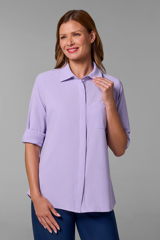 Women's Amara Smart Shirt | Lavendula Shadow Stripe