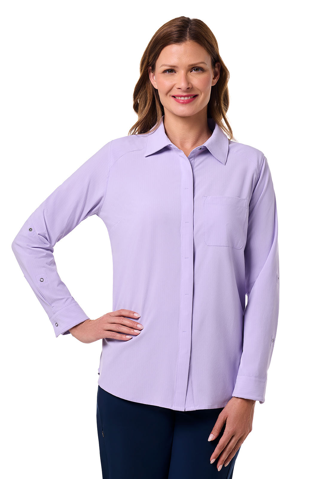 Women's Amara Smart Shirt | Lavendula Shadow Stripe