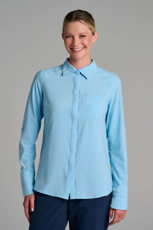 Women's Amara Smart Shirt | Arctic Blue Shadow Stripe