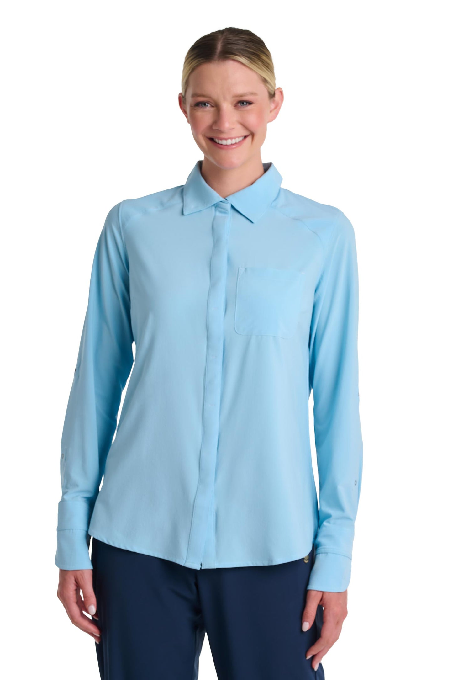 Women's Amara Smart Shirt | Arctic Blue Shadow Stripe