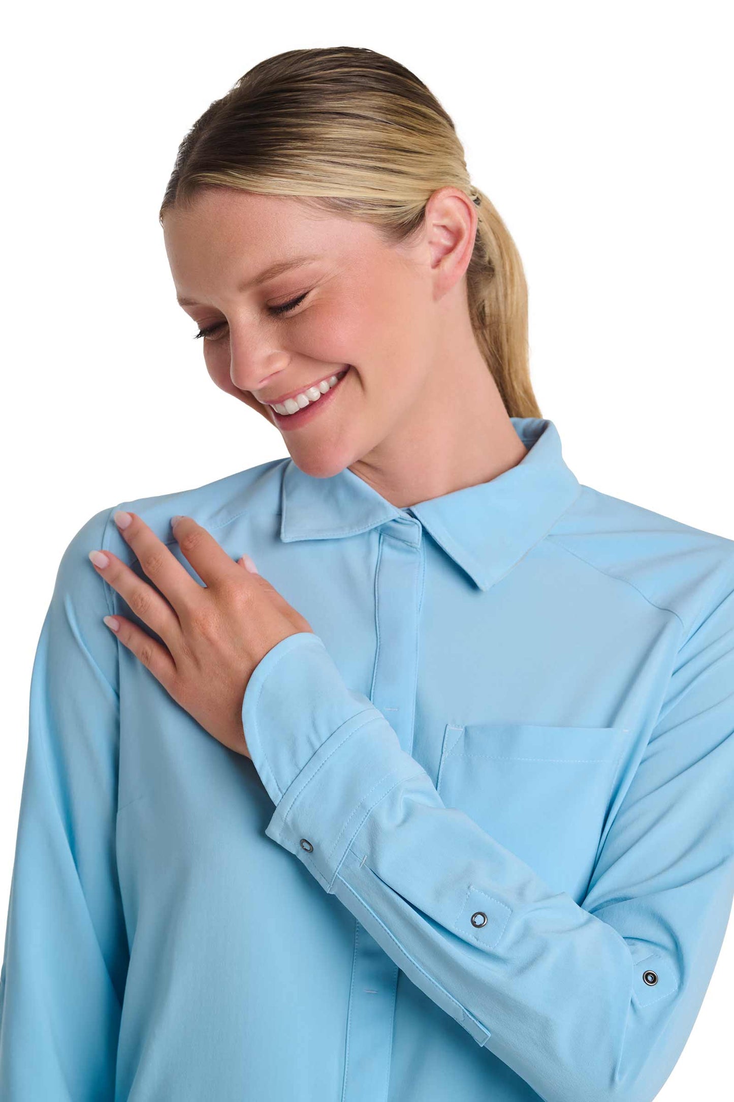 Women's Amara Smart Shirt | Arctic Blue Shadow Stripe