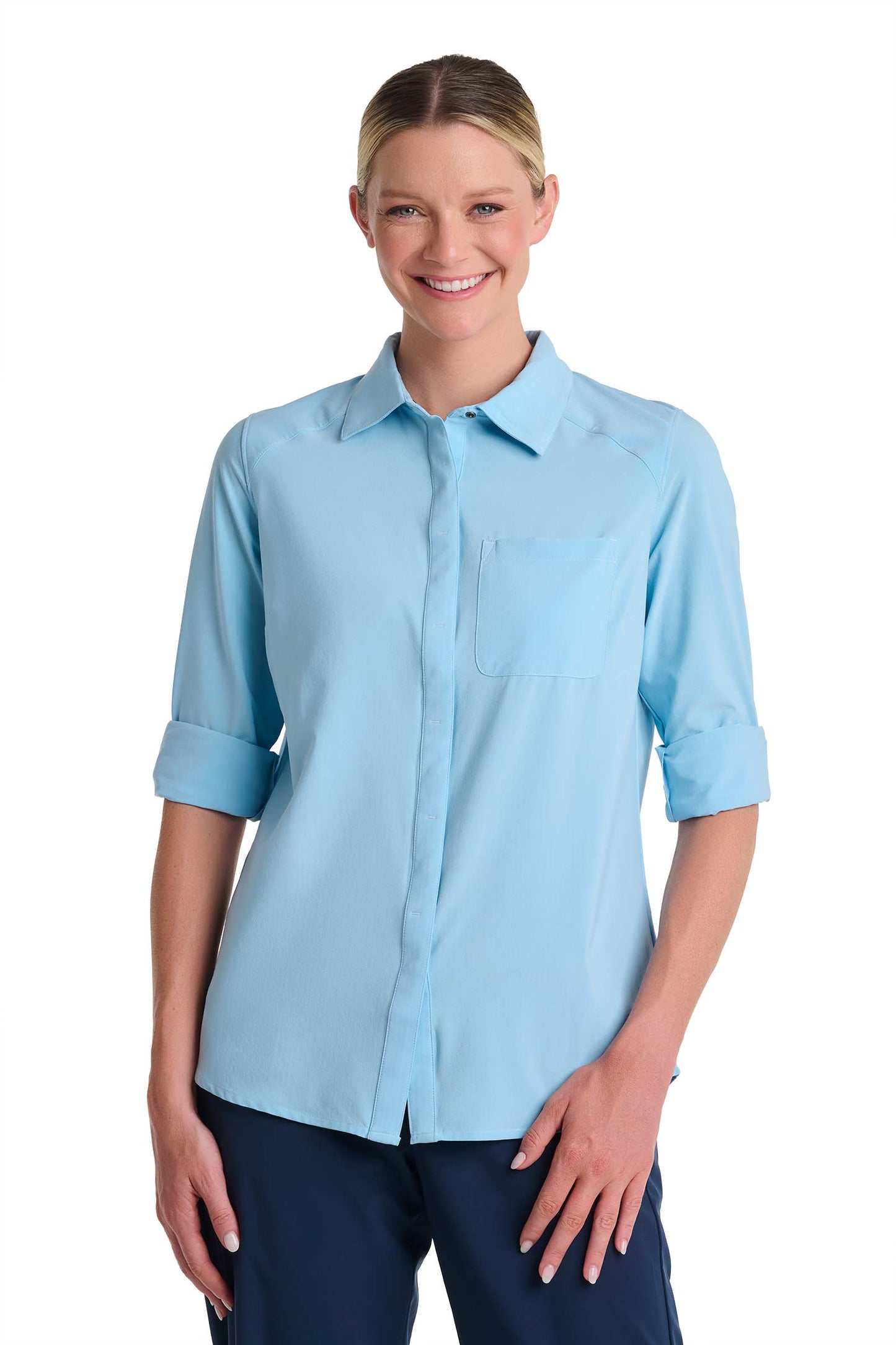 Women's Amara Smart Shirt | Arctic Blue Shadow Stripe