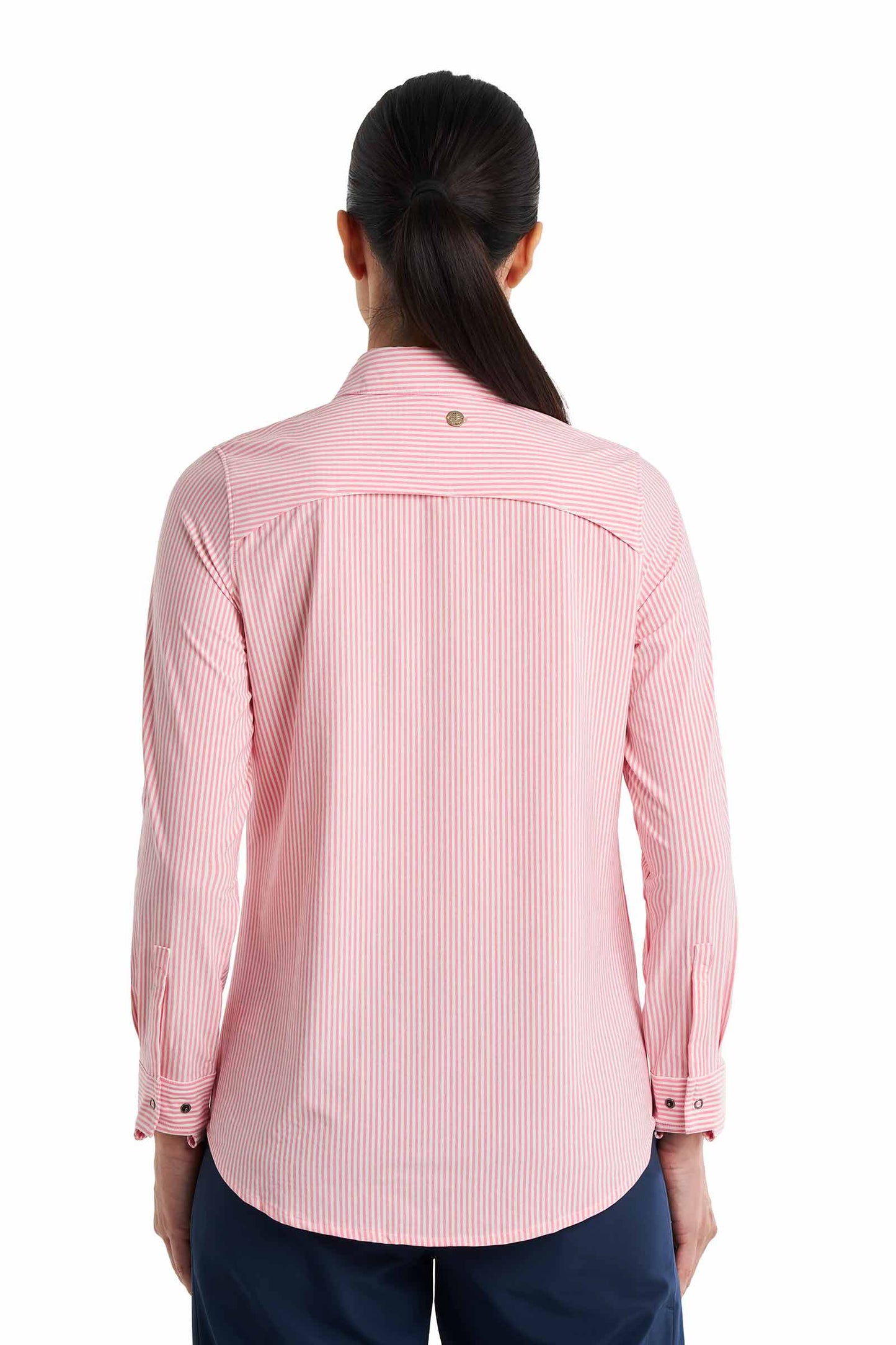 Women's Amara Smart Shirt | White/Flamingo Pink Stripe