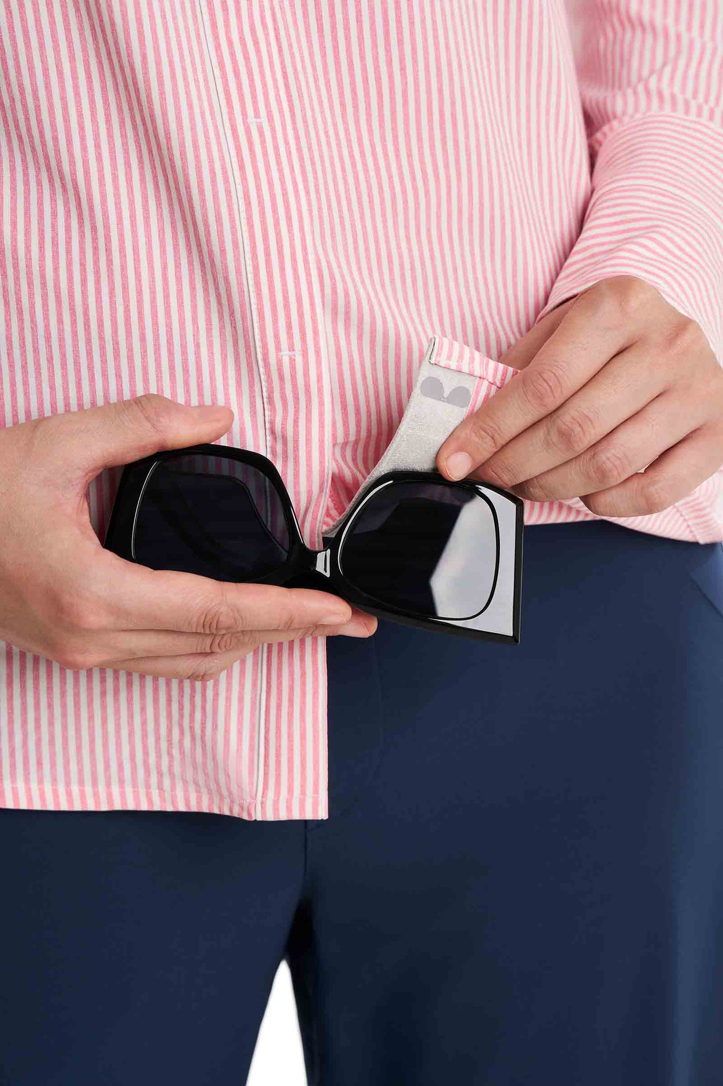 Women's Amara Smart Shirt | White/Flamingo Pink Stripe