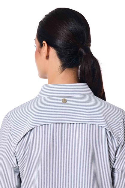 Women's Amara Smart Shirt | White/Navy Stripe