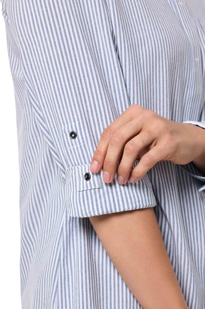 Women's Amara Smart Shirt | White/Navy Stripe