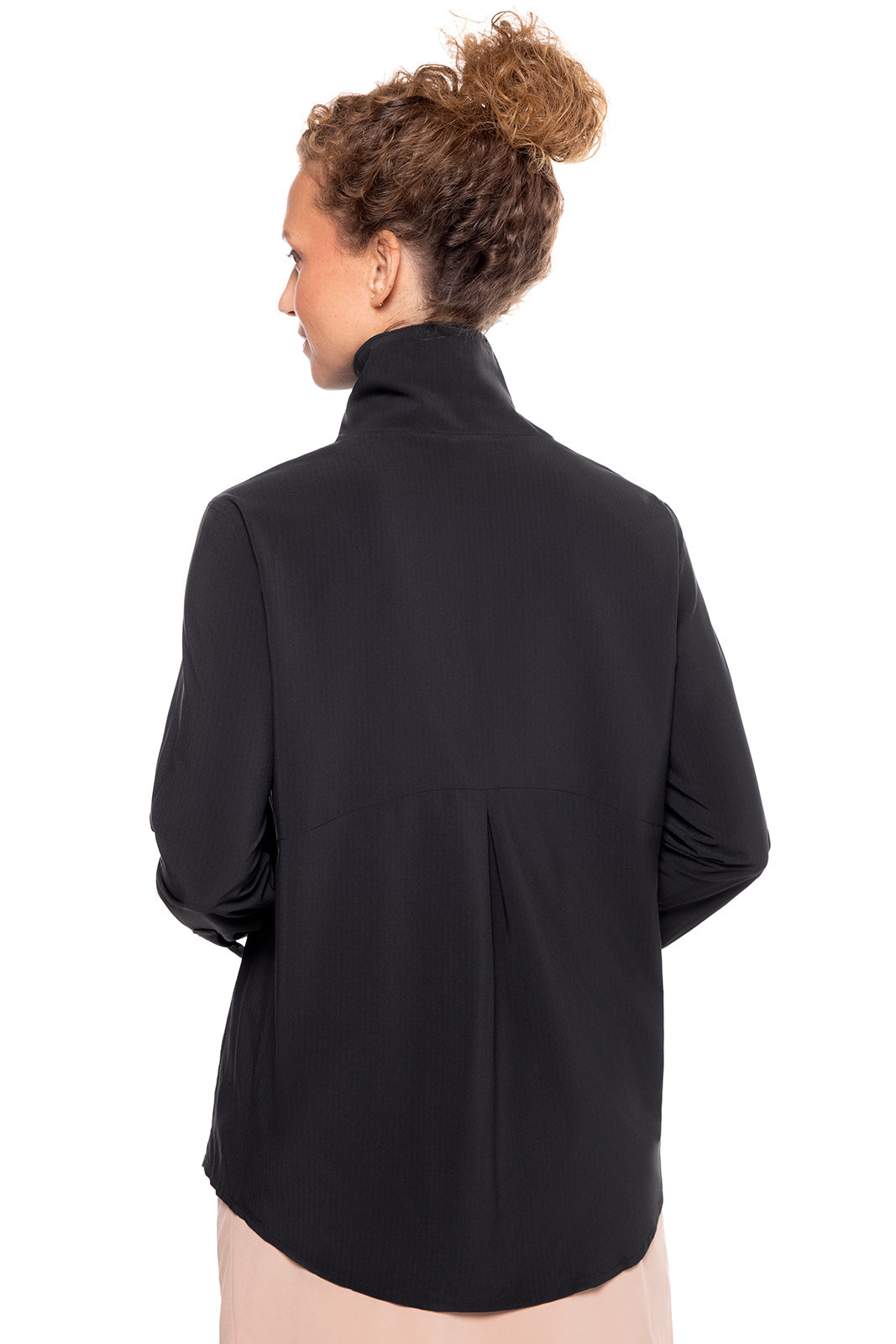 Women's Catona Funnel Neck Tunic Top | Black Shadow Stripe