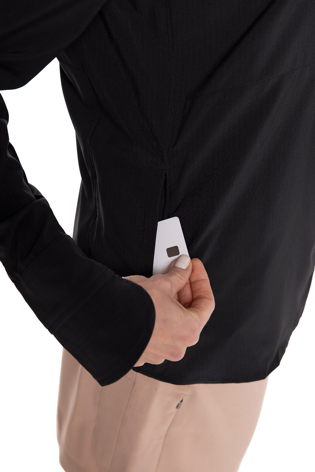 Women's Catona Funnel Neck Tunic Top | Black Shadow Stripe