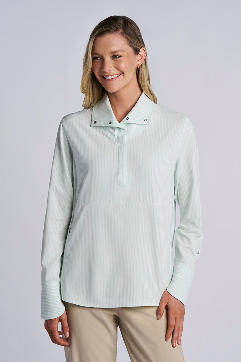 Color_White/Misty Aqua Stripe