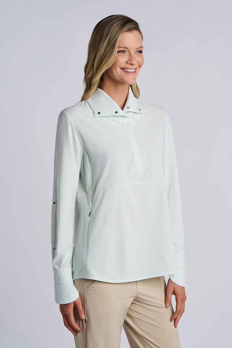 Color_White/Misty Aqua Stripe