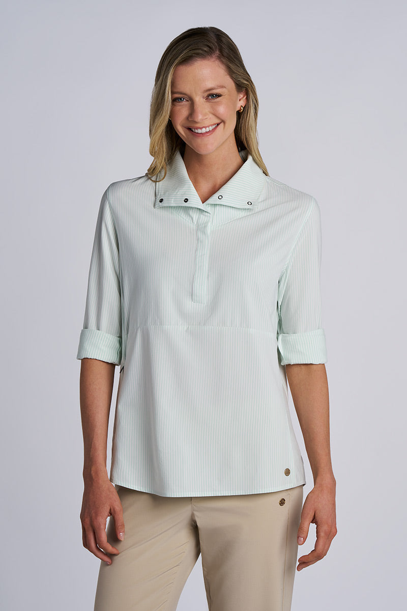 Color_White/Misty Aqua Stripe
