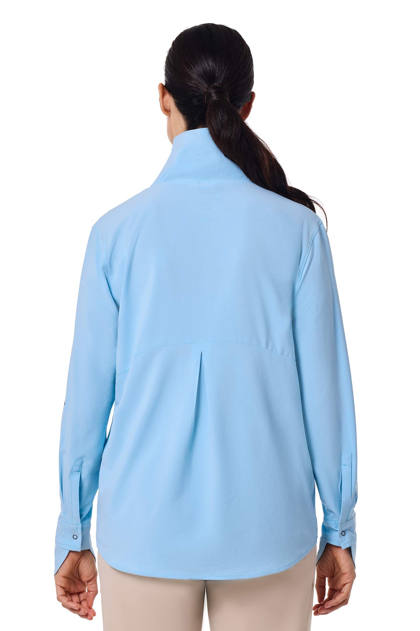 Women's Catona Funnel Neck Tunic Top | Arctic Blue Shadow Stripe
