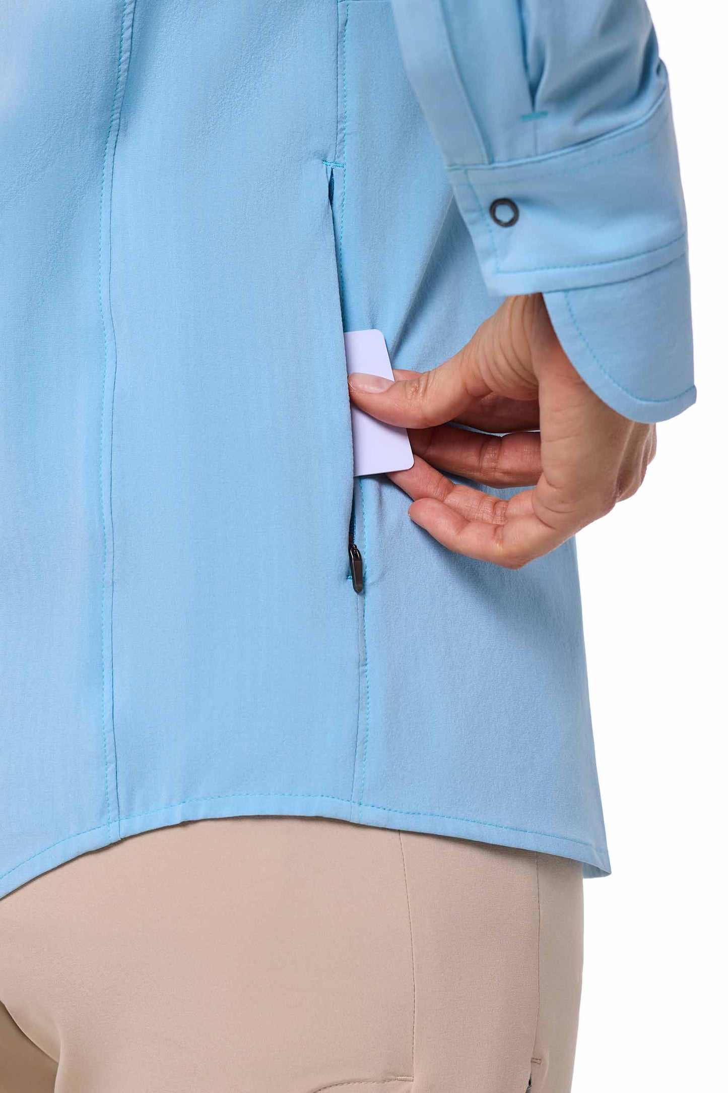 Women's Catona Funnel Neck Tunic Top | Arctic Blue Shadow Stripe