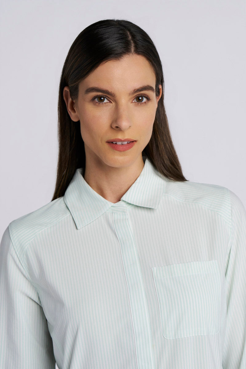 Color_White/Misty Aqua Stripe