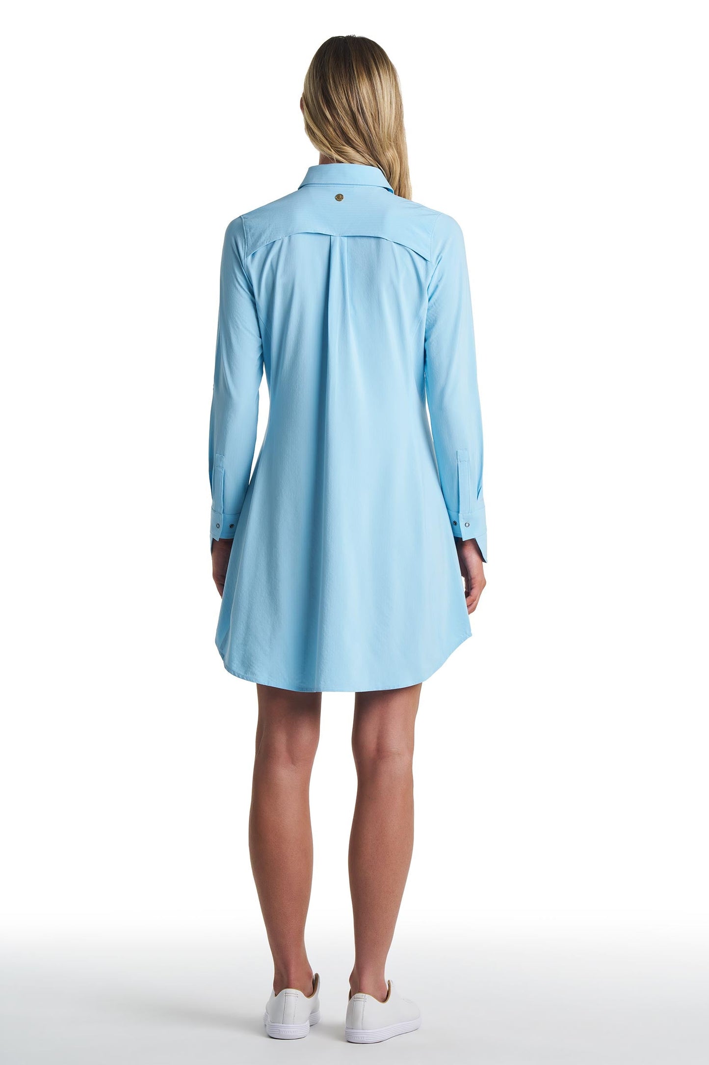 Women's Malta Travel Shirt Dress | Arctic Blue Shadow Stripe