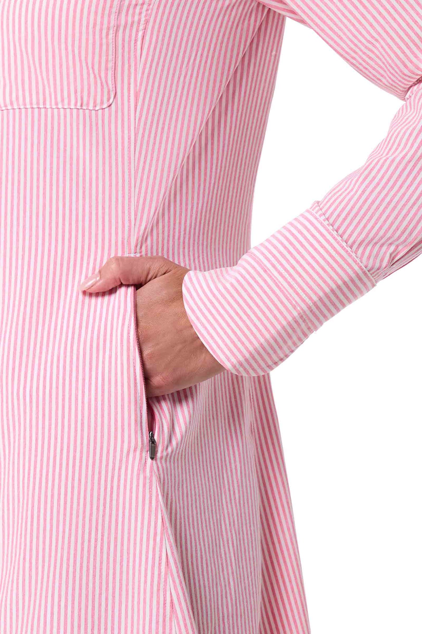 Color_White/Flamingo Pink Stripe