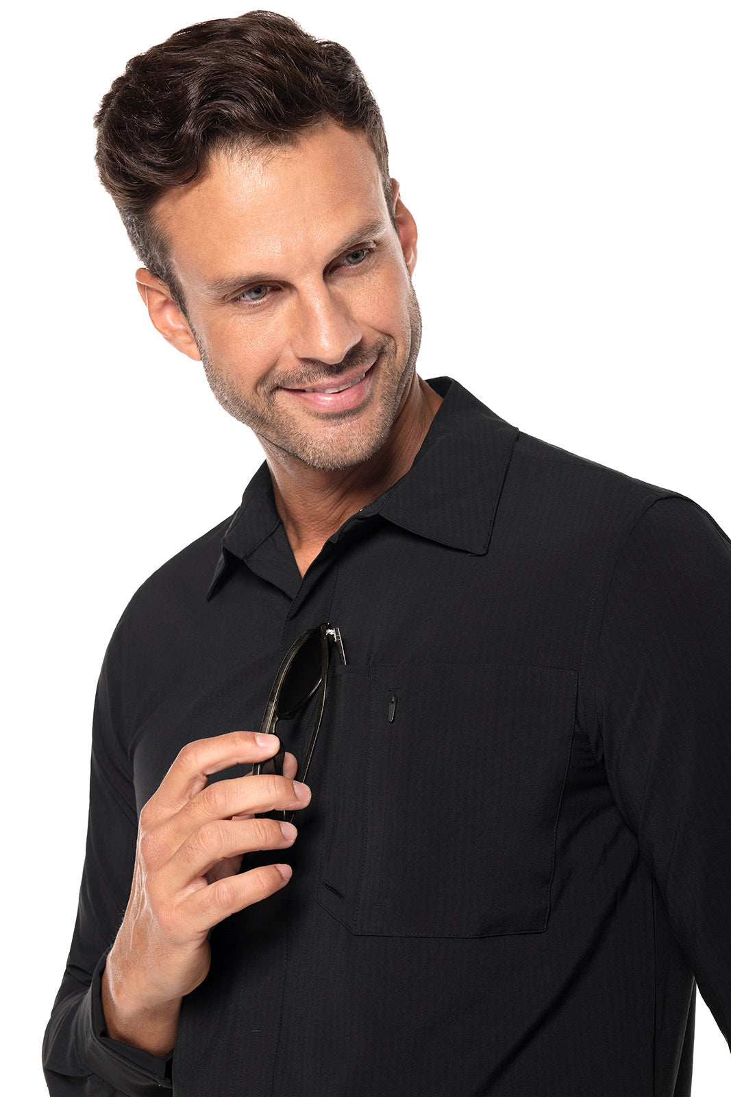 Men's Fiera Smart Shirt | Black Shadow Stripe| Core
