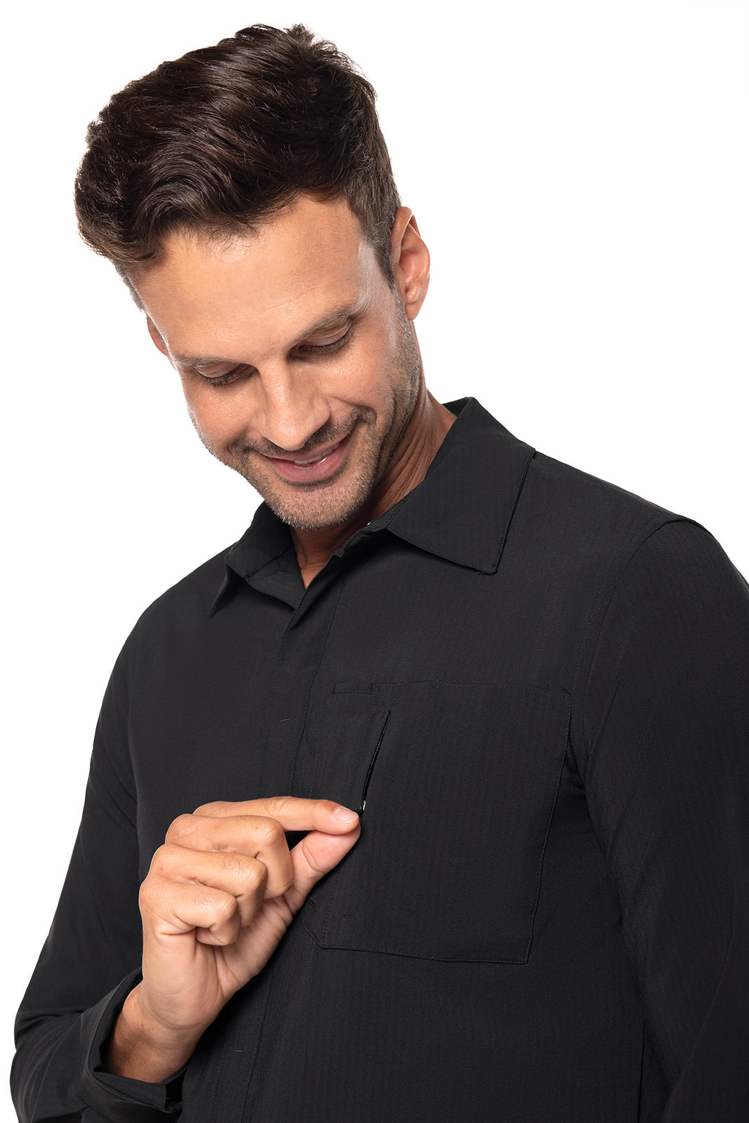 Men's Fiera Smart Shirt | Black Shadow Stripe| Core