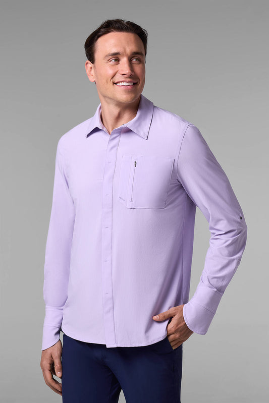Men's Fiera Smart Shirt | Lavendula Shadow Stripe