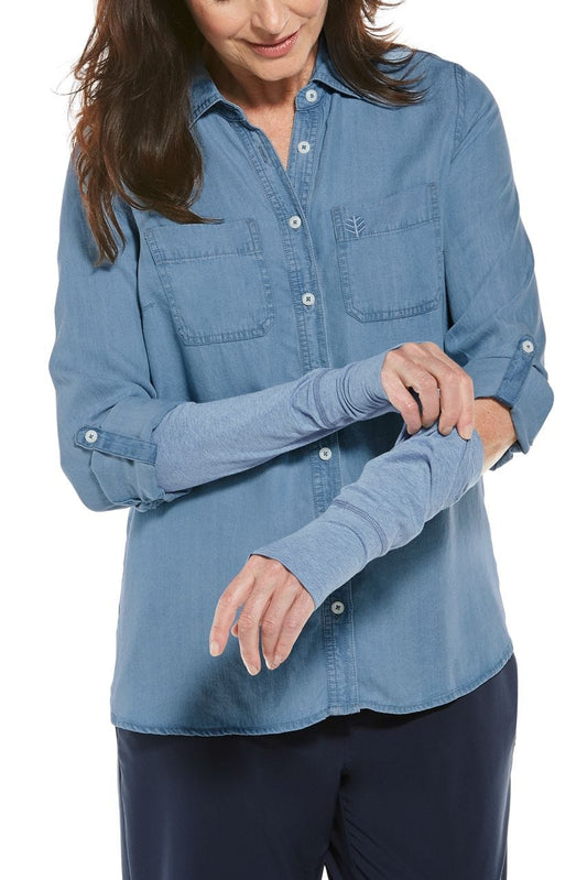 Women's LumaLeo Sun Sleeves | Light Blue Heather | Core