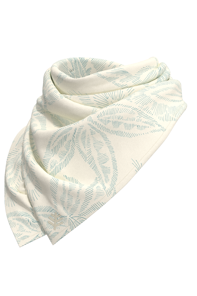 Unisex Sanibel Everyday Beach Bandana | Vanilla Embroidered Leaves