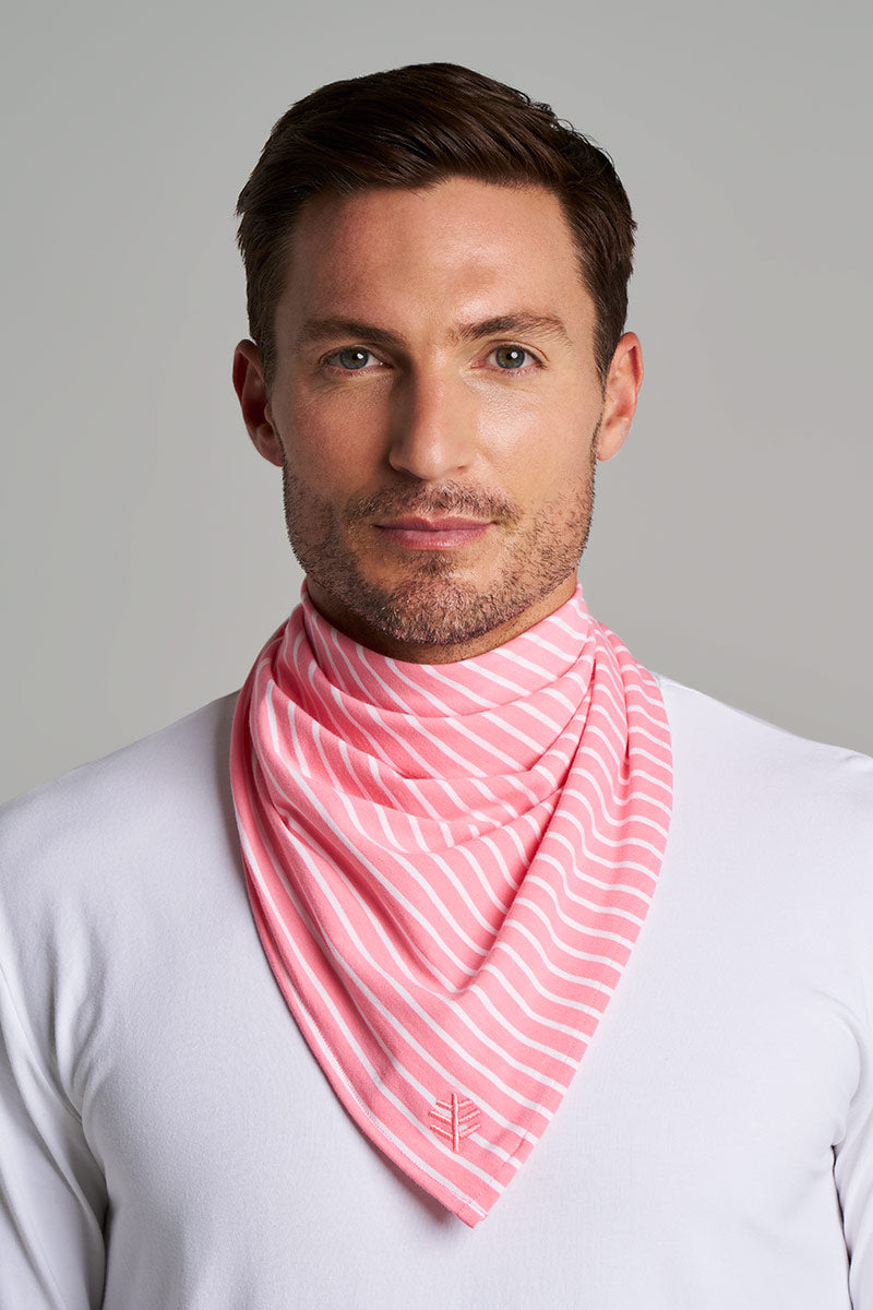 Unisex Sanibel Everyday Beach Bandana | Flamingo Pink/White Stripe