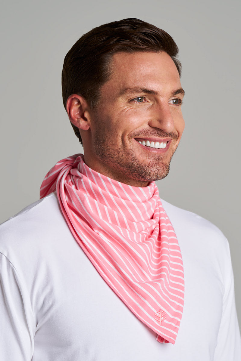 Unisex Sanibel Everyday Beach Bandana | Flamingo Pink/White Stripe
