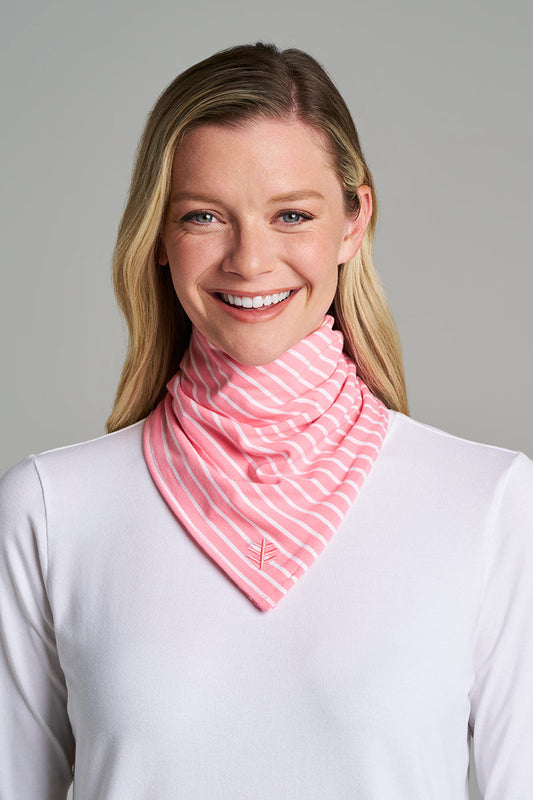 Unisex Sanibel Everyday Beach Bandana | Flamingo Pink/White Stripe