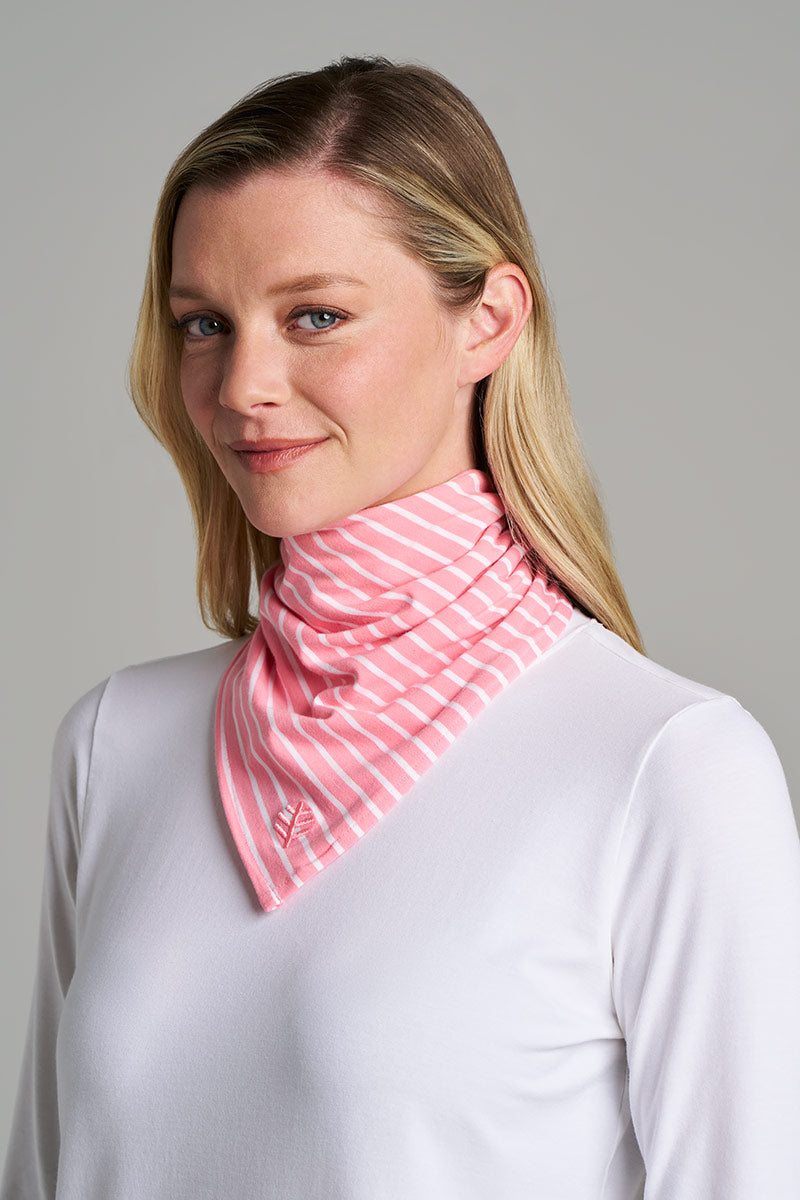 Unisex Sanibel Everyday Beach Bandana | Flamingo Pink/White Stripe